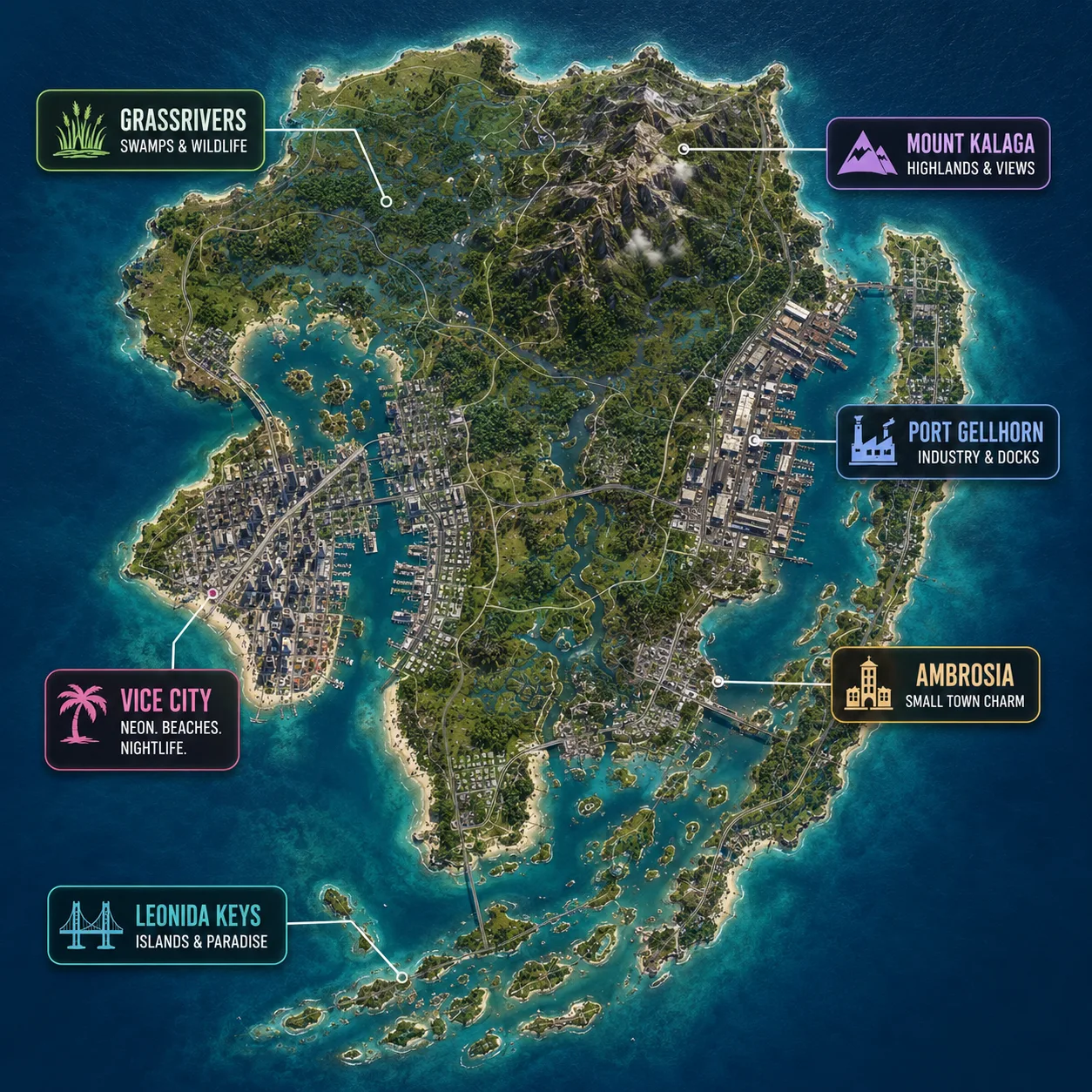 GTA 6 map of Leonida